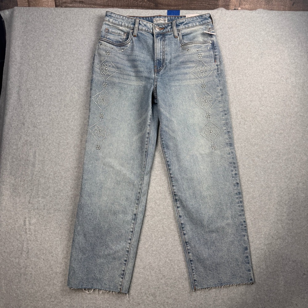 Kut from the Kloth Jeans Womens Size 8 Fay Studded Ankle Straight Leg Boho NEW